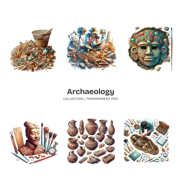 Archaeology PNG Clipart Collection - 40 PNG, Ancient Artifact Graphics, Pottery, Fossils, Ancient Printable, Commercial use, Digital download