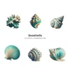 Seashells PNG Clipart Collection - 40 PNG, Ocean Beach Shell Graphics, Seaside Element, Nautical Printable, Commercial use, Digital download