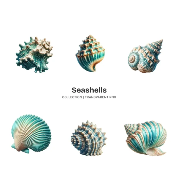 Seashells PNG Clipart Collection - 40 PNG, Ocean Beach Shell Graphics, Seaside Element, Nautical Printable, Commercial use, Digital download