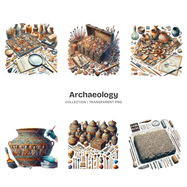 Archaeology PNG Clipart Collection - 40 PNG, Ancient Artifact Graphics, Pottery, Fossils, Ancient Printable, Commercial use, Digital download