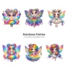 Rainbow Fairies PNG Clipart Collection - 60 PNG, Ethereal Fairies Graphics, Colorful Flowers Printable, Commercial use, Digital download
