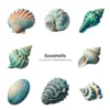 Seashells PNG Clipart Collection - 40 PNG, Ocean Beach Shell Graphics, Seaside Element, Nautical Printable, Commercial use, Digital download