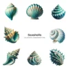 Seashells PNG Clipart Collection - 40 PNG, Ocean Beach Shell Graphics, Seaside Element, Nautical Printable, Commercial use, Digital download