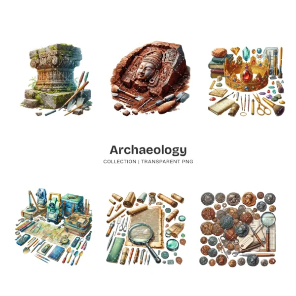 Archaeology PNG Clipart Collection - 40 PNG, Ancient Artifact Graphics, Pottery, Fossils, Ancient Printable, Commercial use, Digital download