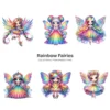 Rainbow Fairies PNG Clipart Collection - 60 PNG, Ethereal Fairies Graphics, Colorful Flowers Printable, Commercial use, Digital download