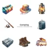Camping PNG Clipart Collection - 45 PNG, Outdoor Adventure Graphics, Campfire, Summer Camping Printable, Commercial use, Digital download