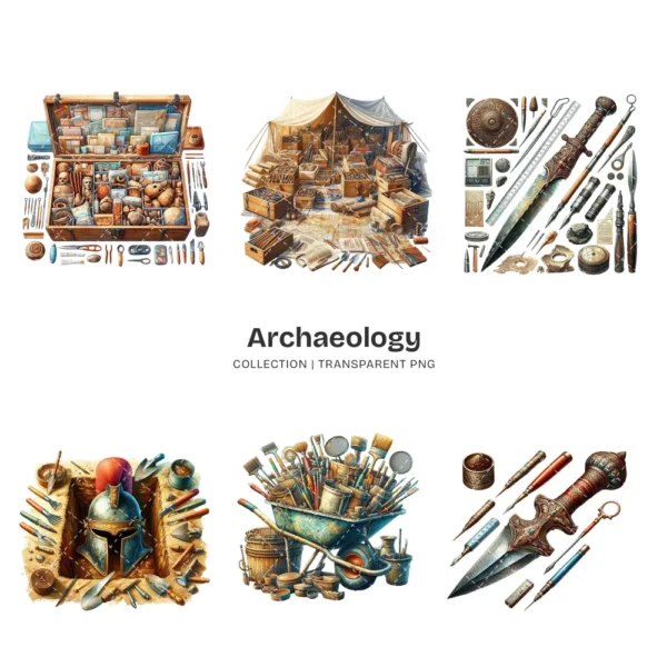 Archaeology PNG Clipart Collection - 40 PNG, Ancient Artifact Graphics, Pottery, Fossils, Ancient Printable, Commercial use, Digital download