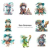 Sea Gnomes PNG Clipart Collection - 62 PNG, Whimsical Graphics, Nautical Gnome, Tropical Printable, Commercial use, Digital download