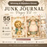 Whimsy & Wonders Circus Junk Journal Pages - Magical Animals Ephemera, Animal Performers, Circus Tent Ephemera, Digital Download