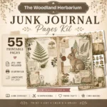 The Woodland Herbarium Junk Journal Pages - Briarwood Herbarium Ephemera, Mushrooms, Ferns, Woodland Botanical Ephemera, Digital Download
