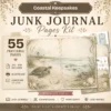Coastal Keepsakes Junk Journal Pages - Shoreline Finds Ephemera, coastal bird, Pearls, Seashells, Ocean Life Ephemera, Digital Download