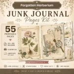 Forgotten Herbarium Junk Journal Pages - Vintage Botanical Ephemera, Nature Study, Pressed Flower, Herbal Ephemera, Digital Download