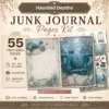 Haunted Depths Junk Journal Pages - Cursed Ocean Ephemera, Scary Sea, Deadly, Skeleton, Halloween Under the Sea Ephemera, Digital Download