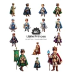 Little Princes PNG Clipart Collection - 40 PNG, Prince Graphics, Fairytale Boys, Prince Birthday Printables, Commercial use,Digital download