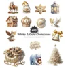 White & Gold Christmas PNG Clipart Collection - 40 PNG, White Winter Graphics, Festive Holiday Printables, Commercial use, Digital download