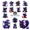 Cute Witch Cat PNG Clipart Collection - 40 PNG, Halloween cat Graphics, Black Cat, Spooky Animal Printables, Commercial use,Digital download