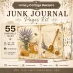 Honey Cottage Recipes Junk Journal Pages - Honey Recipe Book Ephemera, Vintage Bee and Honey, Lavender, Honeycomb Ephemera, Digital Download