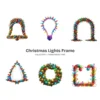 Christmas Lights Frame PNG Clipart Collection - 40 PNG, Magical Christmas Graphics, Festive Printables, Commercial use, Digital download