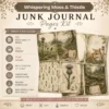 Whispering Moss & Thistle Junk Journal Pages - Woodland Nature Ephemera, Serene Forest, Fern, Mushroom, Botanical Ephemera, Digital Download