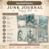 Haunted Depths Junk Journal Pages - Cursed Ocean Ephemera, Scary Sea, Deadly, Skeleton, Halloween Under the Sea Ephemera, Digital Download