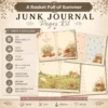 A Basket Full of Summer Junk Journal Pages - Summer In The Country Ephemera, Cottagecore Garden, Farm Animals Ephemera, Digital Download