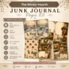 The Winter Hearth Junk Journal Pages - Cozy Winter Ephemera, Winter Retreat, Cake, Gingerbread Treats, Festive Ephemera, Digital Download