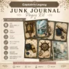 Captains Legacy Junk Journal Pages - Captains Log Ephemera, Anchors, Vintage Nautical, Classic Sea Voyages Ephemera, Digital Download