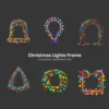 Christmas Lights Frame PNG Clipart Collection - 40 PNG, Magical Christmas Graphics, Festive Printables, Commercial use, Digital download