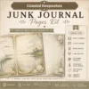 Coastal Keepsakes Junk Journal Pages - Shoreline Finds Ephemera, coastal bird, Pearls, Seashells, Ocean Life Ephemera, Digital Download
