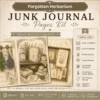 Forgotten Herbarium Junk Journal Pages - Vintage Botanical Ephemera, Nature Study, Pressed Flower, Herbal Ephemera, Digital Download