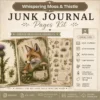 Whispering Moss & Thistle Junk Journal Pages - Woodland Nature Ephemera, Serene Forest, Fern, Mushroom, Botanical Ephemera, Digital Download