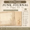 Rustic Fibers Junk Journal Background Papers - Printable, Paper, Lace and Botanical Textures, Linen Pages, Vintage Script, Digital Download