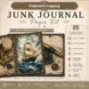 Captains Legacy Junk Journal Pages - Captains Log Ephemera, Anchors, Vintage Nautical, Classic Sea Voyages Ephemera, Digital Download