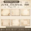 Rustic Fibers Junk Journal Background Papers - Printable, Paper, Lace and Botanical Textures, Linen Pages, Vintage Script, Digital Download