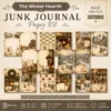 The Winter Hearth Junk Journal Pages - Cozy Winter Ephemera, Winter Retreat, Cake, Gingerbread Treats, Festive Ephemera, Digital Download