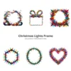 Christmas Lights Frame PNG Clipart Collection - 40 PNG, Magical Christmas Graphics, Festive Printables, Commercial use, Digital download