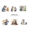 Coffee Cat PNG Clipart Collection - 40 PNG, Whimsical Graphics, Coffee Leaf, Beans, Cute Pet Printable, Commercial use, Digital download
