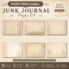Rustic Fibers Junk Journal Background Papers - Printable, Paper, Lace and Botanical Textures, Linen Pages, Vintage Script, Digital Download