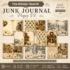 The Winter Hearth Junk Journal Pages - Cozy Winter Ephemera, Winter Retreat, Cake, Gingerbread Treats, Festive Ephemera, Digital Download