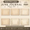 Rustic Fibers Junk Journal Background Papers - Printable, Paper, Lace and Botanical Textures, Linen Pages, Vintage Script, Digital Download