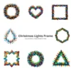 Christmas Lights Frame PNG Clipart Collection - 40 PNG, Magical Christmas Graphics, Festive Printables, Commercial use, Digital download