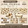The Winter Hearth Junk Journal Pages - Cozy Winter Ephemera, Winter Retreat, Cake, Gingerbread Treats, Festive Ephemera, Digital Download