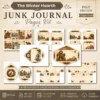 The Winter Hearth Junk Journal Pages - Cozy Winter Ephemera, Winter Retreat, Cake, Gingerbread Treats, Festive Ephemera, Digital Download