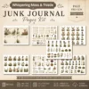 Whispering Moss & Thistle Junk Journal Pages - Woodland Nature Ephemera, Serene Forest, Fern, Mushroom, Botanical Ephemera, Digital Download