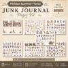 Parisian Summer Florist Junk Journal Pages - French Garden Ephemera, Vintage Floral, Flower Market, Summer Blooms Ephemera, Digital Download