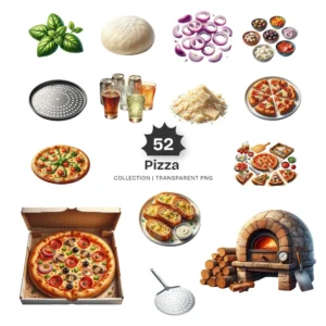 Pizza PNG Clipart Collection - 52 PNG, Pizza Party Graphics,Pizza Slice, Italian Food Printables, Commercial use, Digital download