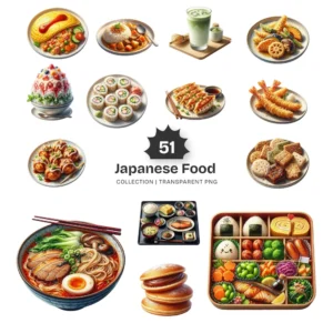 Japanese Food PNG Clipart Collection - 51 PNG, Japanese Snacks Graphics, Sushi, Matcha, Bento Printable, Commercial use, Digital download