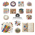 Embroidery PNG Clipart Collection - 41 PNG, Needlework Graphics, Embroidery Essentials, Thread Printables, Commercial use, Digital download