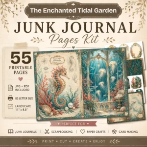 The Enchanted Tidal Garden Junk Journal Pages - Coralspell Tide Garden Ephemera, Underwater World, Ocean Ephemera, Digital Download