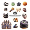 Halloween Cookies PNG Clipart Collection - 40 PNG, Spooky Treat Graphics, Sweetly Spooky, Party Printables, Commercial use, Digital download